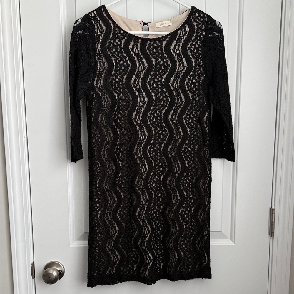 Black Lace Long Sleeve Dress